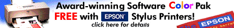[Award winning software color pak FREE with Epson Stylus printers!]